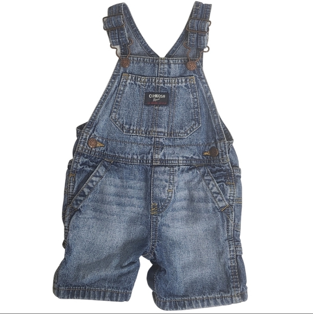 OSHKOSH UNISEX OVERALL DENIM BIBS SIZE 12 MONTHS